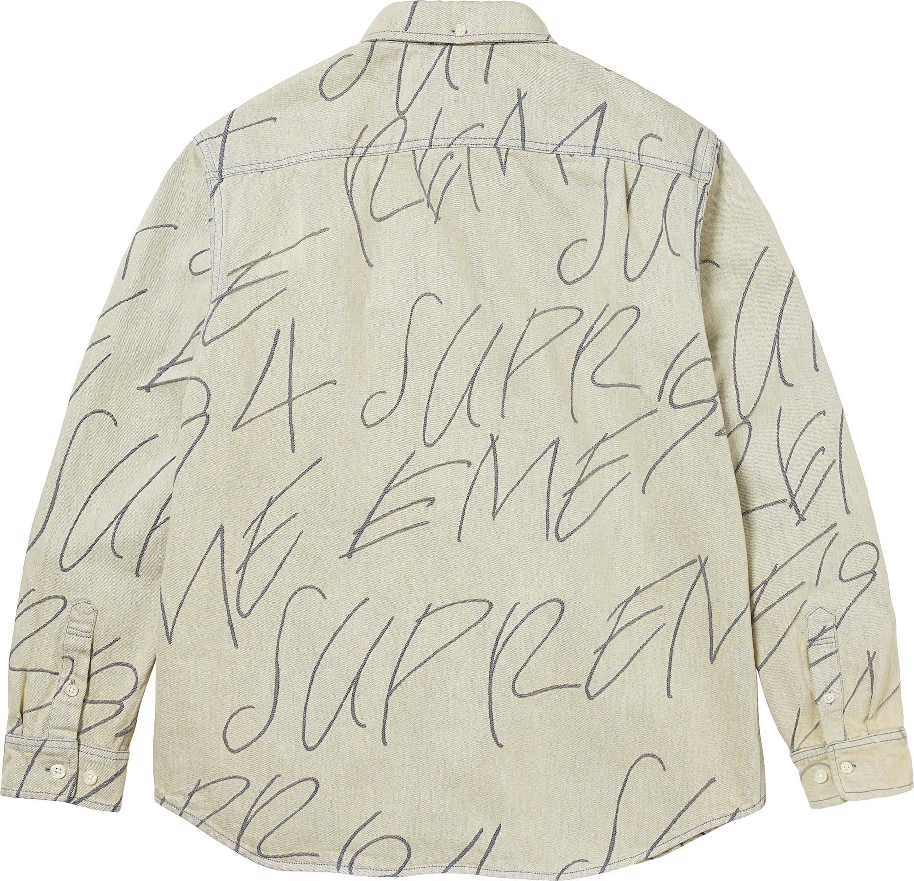 Handwriting Jacquard Denim Shirt view 12